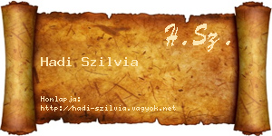 Hadi Szilvia névjegykártya